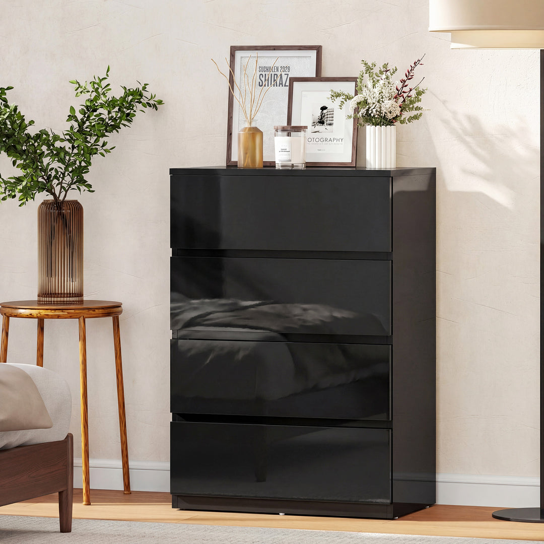 Chest of Drawers, 4-Drawer Storage Cabinets, Modern Dresser, Storage D