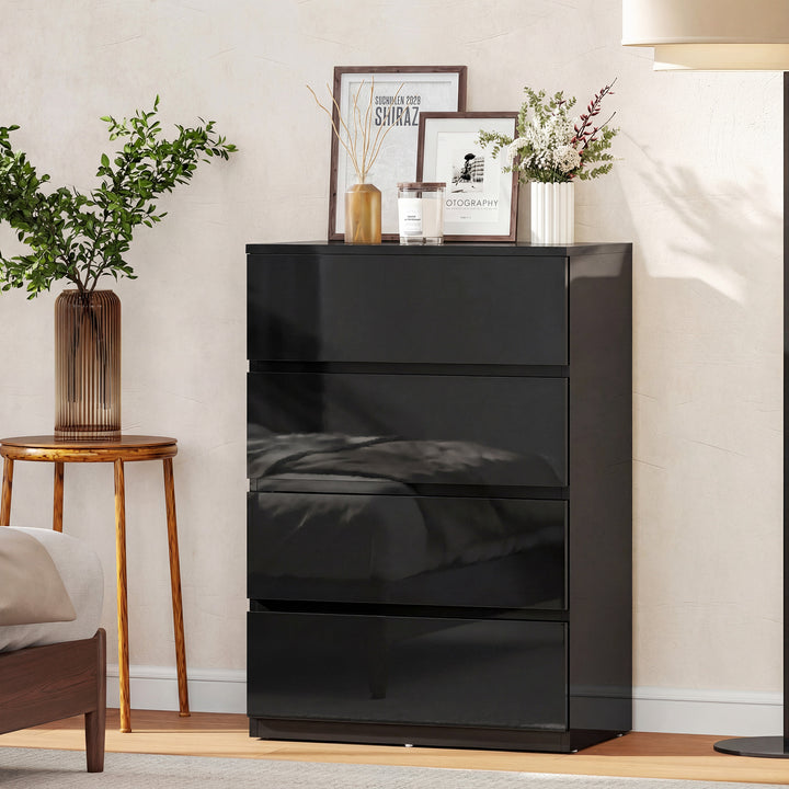 Chest of Drawers, 4-Drawer Storage Cabinets, Modern Dresser, Storage D
