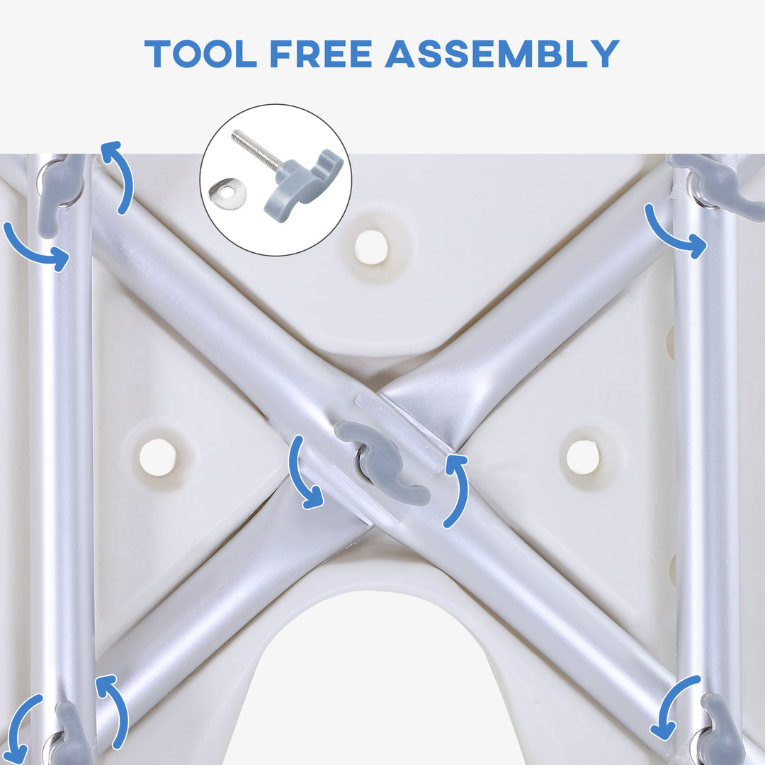 MCL 8-Level Height Adjustable Bath Stool Spa Shower Chair Aluminum w/ Non-Slip Feet, Handle for the Pregnant, Old, Injured