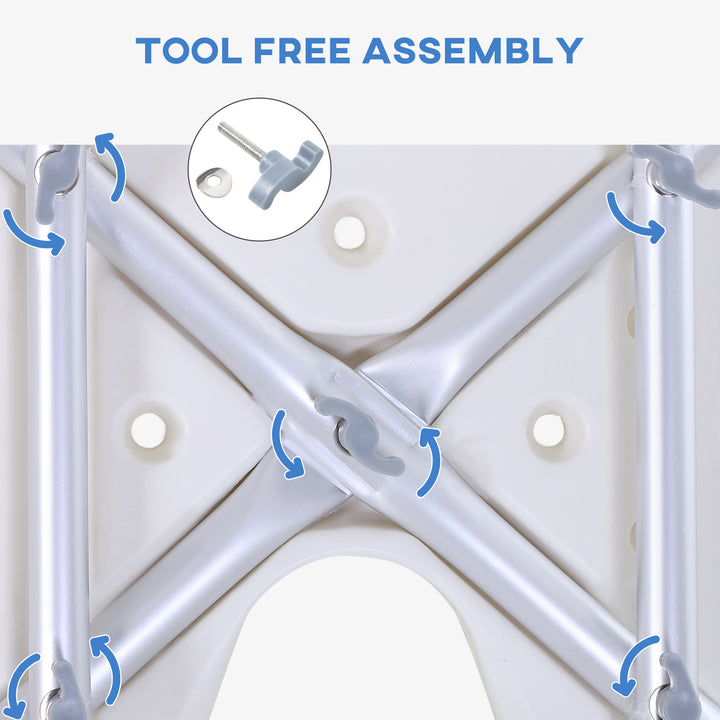 MCL 8-Level Height Adjustable Bath Stool Spa Shower Chair Aluminum w/ Non-Slip Feet, Handle for the Pregnant, Old, Injured