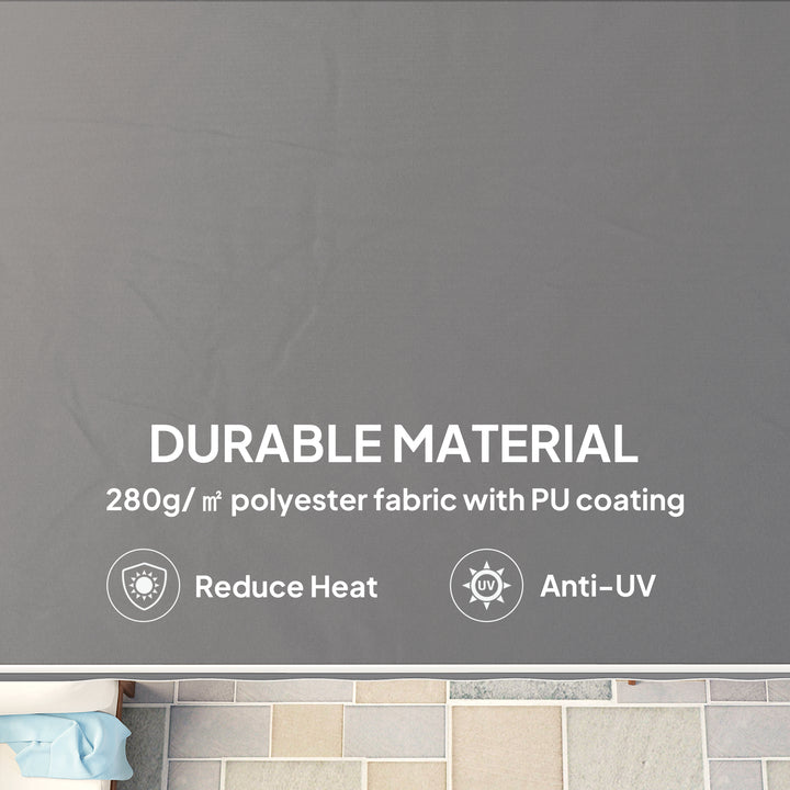 2 x 2.5m Manual Retractable Awning - Dark Grey