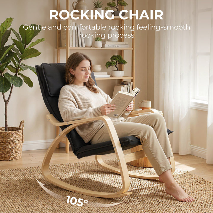 Lounge Chair, Comfortable Relax Rocking Chair with Headrest, 67W x 92D