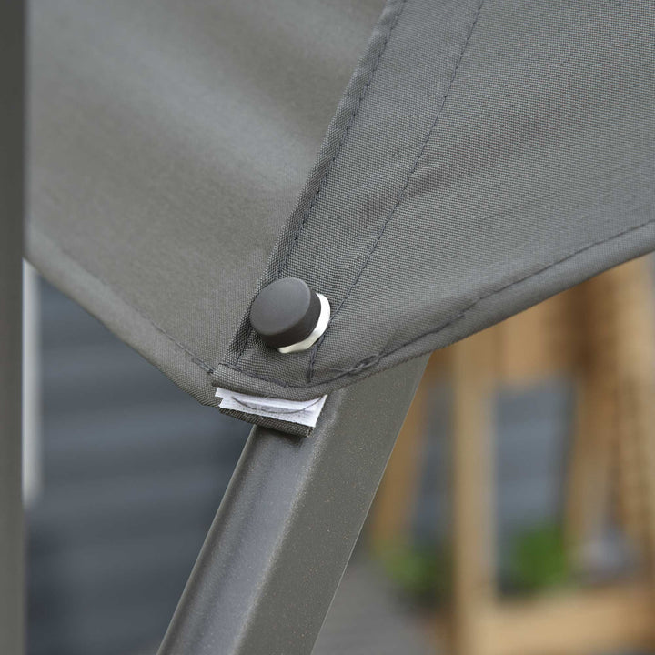 MCL 3(m) Offset Parasol Cantilever Hanging Umbrella 360° Rotation w/ Base Dark Grey