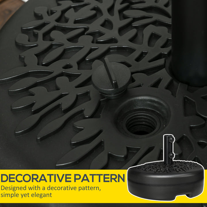 Water/Sand Fillable Half Parasol Umbrella Base - Black