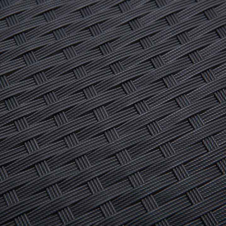 MCL 4 Pieces Rattan Garden Furniture Set, 4 Seater Garden Sofa Set with Loveseat, 2 Armchairs and Glass Top Coffee Table, Wicker Outdoor Conservatory Furniture with Cushions for Patio, Black