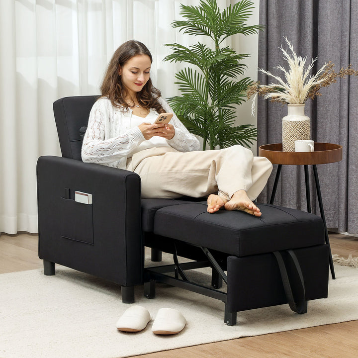 Linen-Look Single Chair Bed