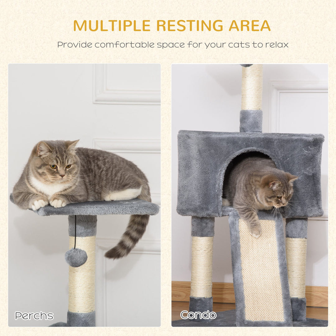 MCL Corner Cat Tree for Indoor Cats, Kitten Tower with Scratching Post House Ladder Toy - Grey