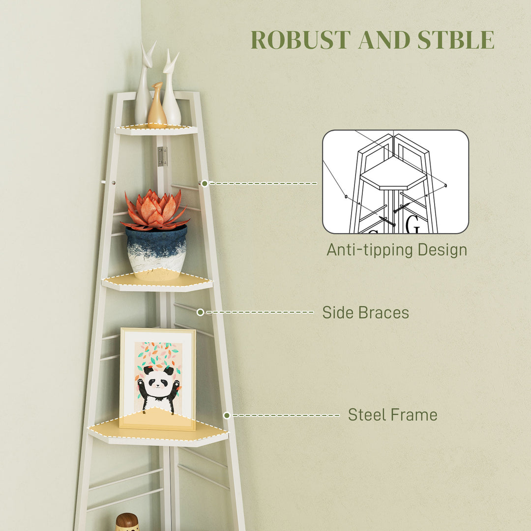 Five-Tier Corner Shelf - White