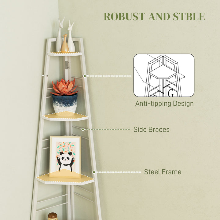 Five-Tier Corner Shelf - White