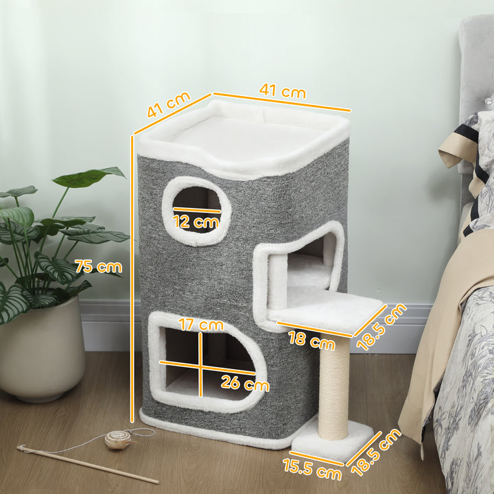 MCL 75 cm Cat Tree, Cat Tower Condo for Indoor Cats with Scratching Post, Jumping Platform, Grey