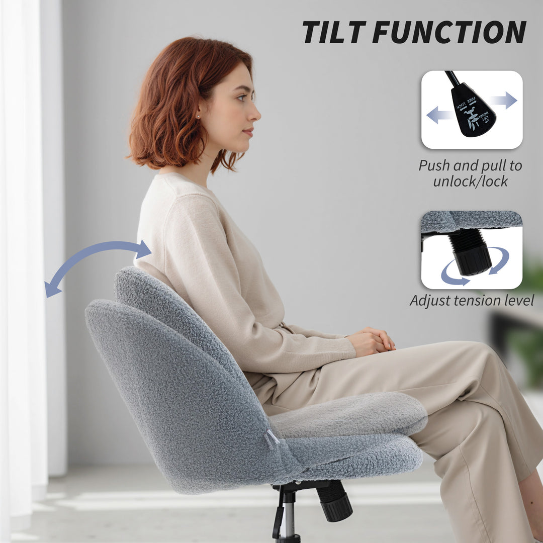 Teddy Fleece Office Chair with Wheels