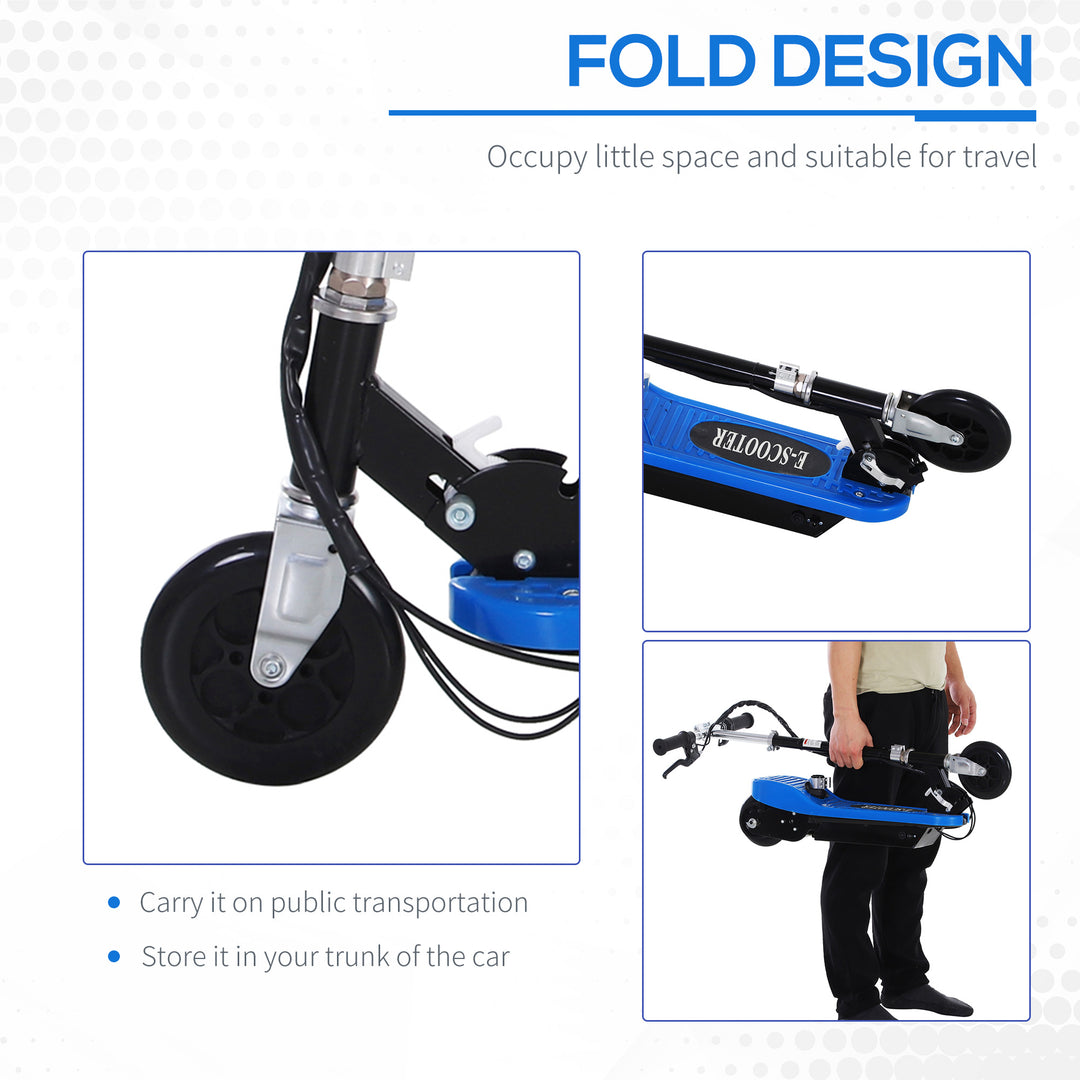 Foldable Electric Scooter for Kids 12V 120W W/Brake Kickstand -Blue