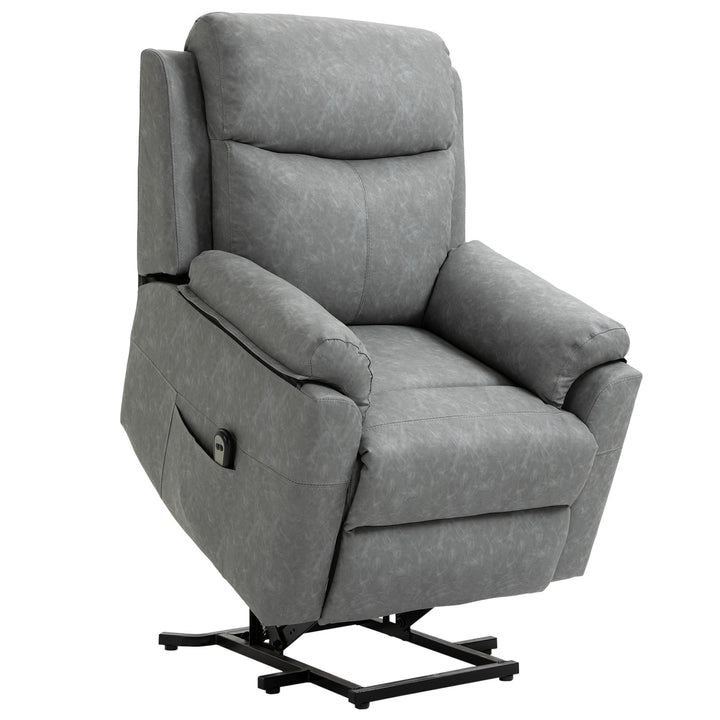 MCL Faux Leather 70° Electric Riser Recliner Chair - Grey