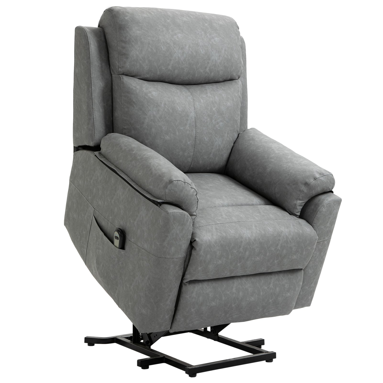 Faux Leather 70° Electric Riser Recliner Chair - Grey