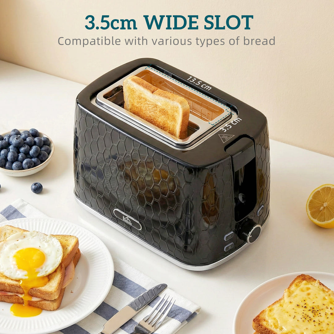 Kettle and Toaster Set, 1.7L 3000W Rapid Kettle with Limescale Filter, 2 Slice Toaster with 7 Browning Controls