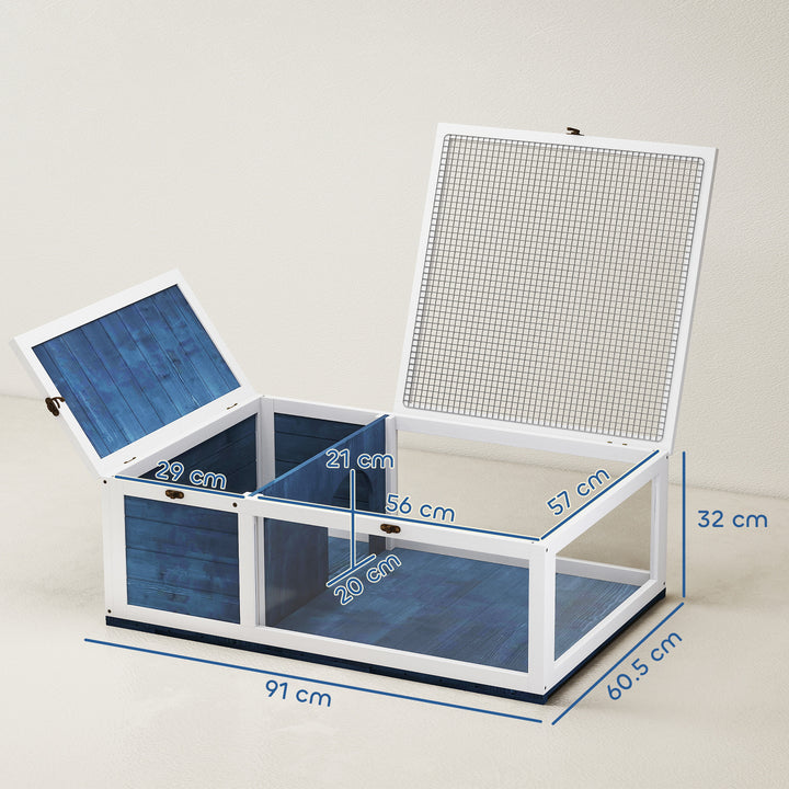 Tortoise House, Small Reptile Wooden House, with Mesh Roofs, Side Pane