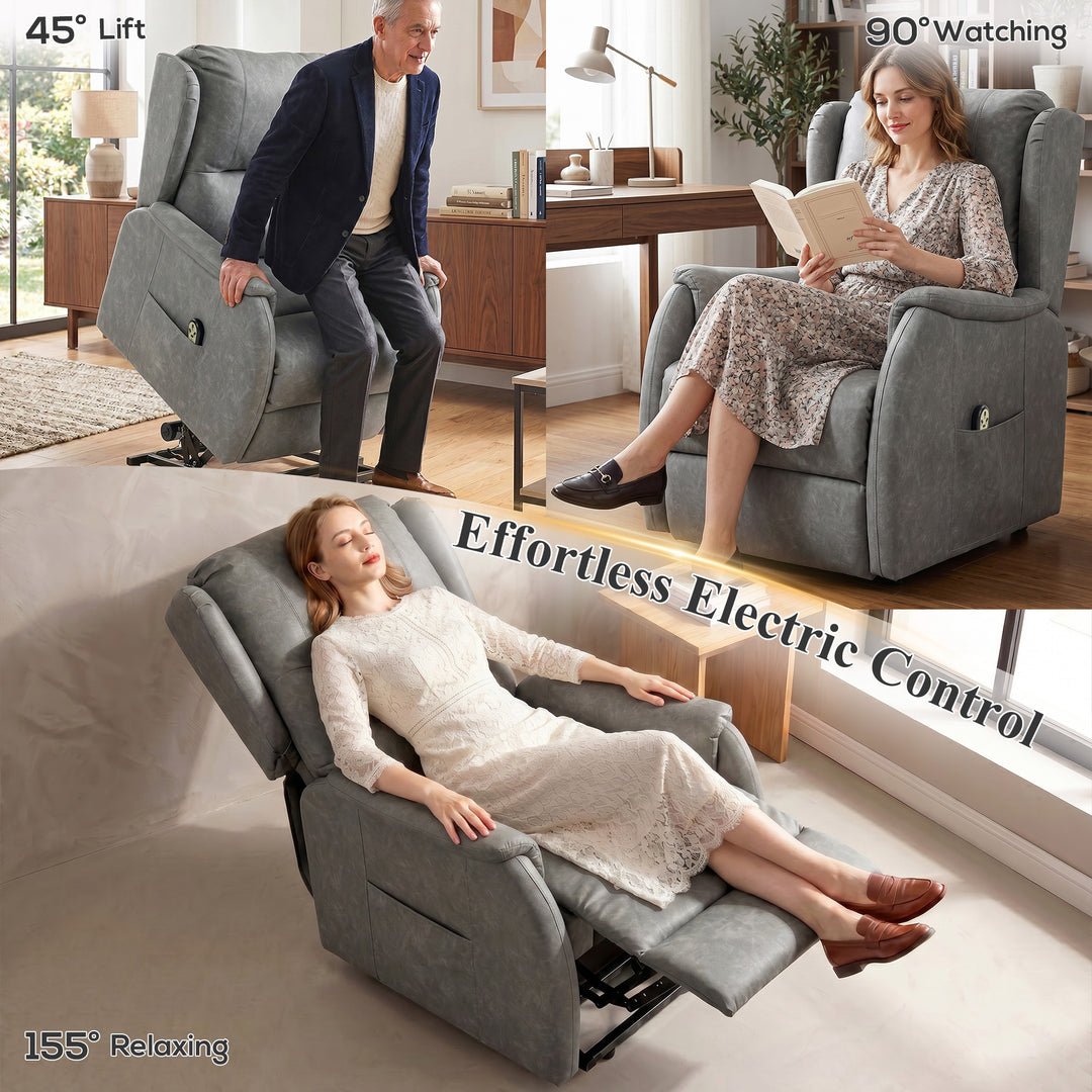 Power Lift Recliner Chair, Dual Motor Electric Lift Chair for Elderly 