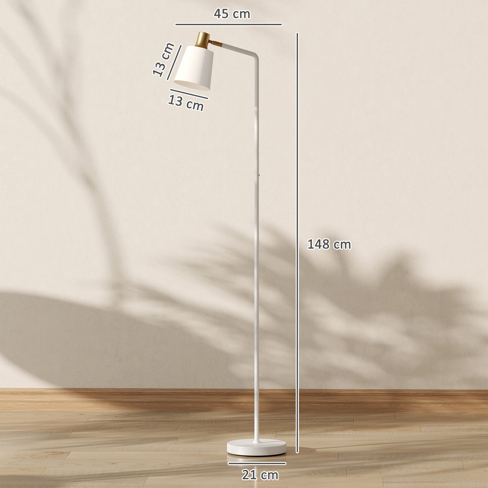 Modern Standing Lamp, Floor Lamp with 350° Rotatable Head for Living R