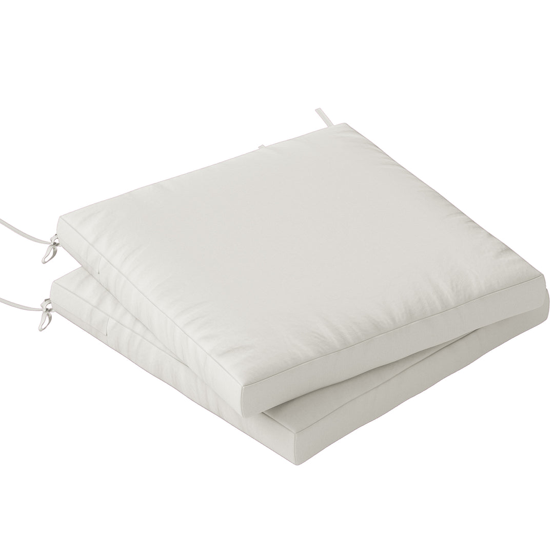 Outdoor Seat Cushions Set of 2 with Ties, Waterproof Garden Seat Pads,