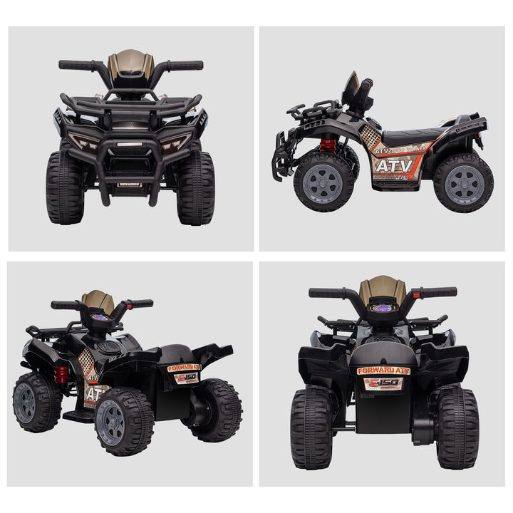 HOMCOM Kids ATV Ride-on Car, 6V Battery Powered Four Wheeler with Working Headlights, for Toddlers 18-36 Months, Black | Aosom UK