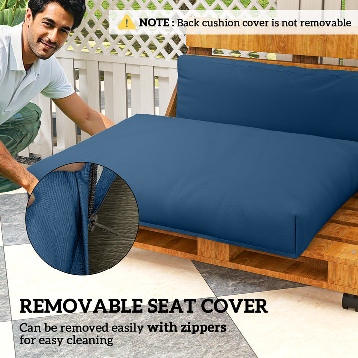Two Piece Seat Pallet and Back Cushions - Navy Blue