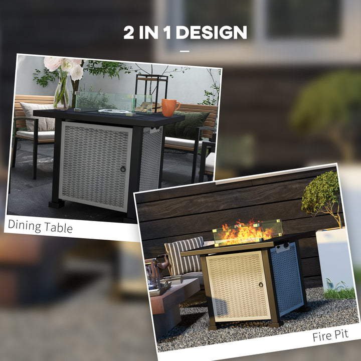 81 x 81cm 50,000 BTU Gas Fire Pit Table - Grey