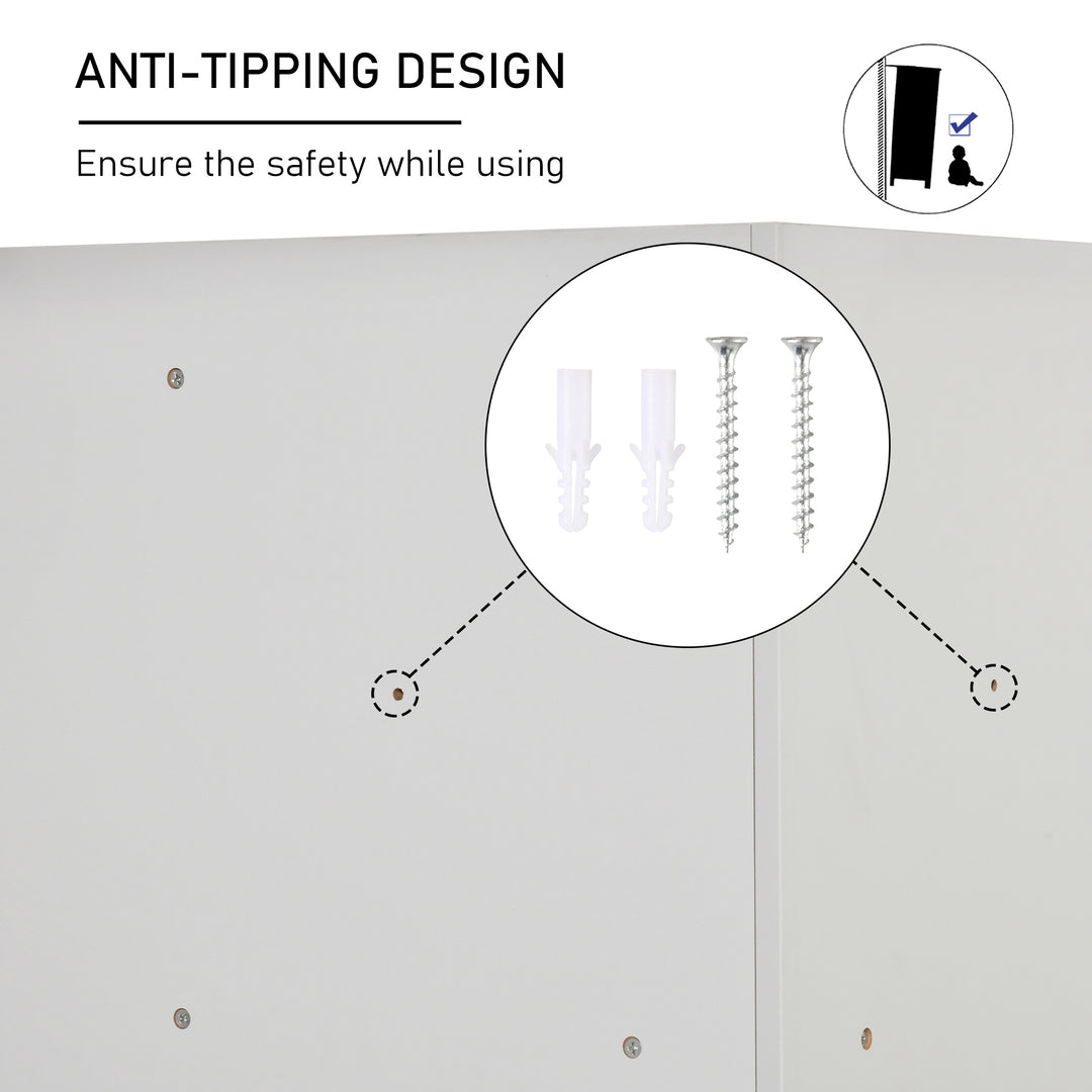 MCL Kids Bookcase, 3 Tier Toy Organiser Storage Unit BookShelf with 3 Non-woven Fabric Drawers, Anti-tip Device, for Bedroom, Children's Room, Playroom, Grey