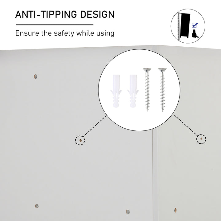 MCL Kids Bookcase, 3 Tier Toy Organiser Storage Unit BookShelf with 3 Non-woven Fabric Drawers, Anti-tip Device, for Bedroom, Children's Room, Playroom, Grey