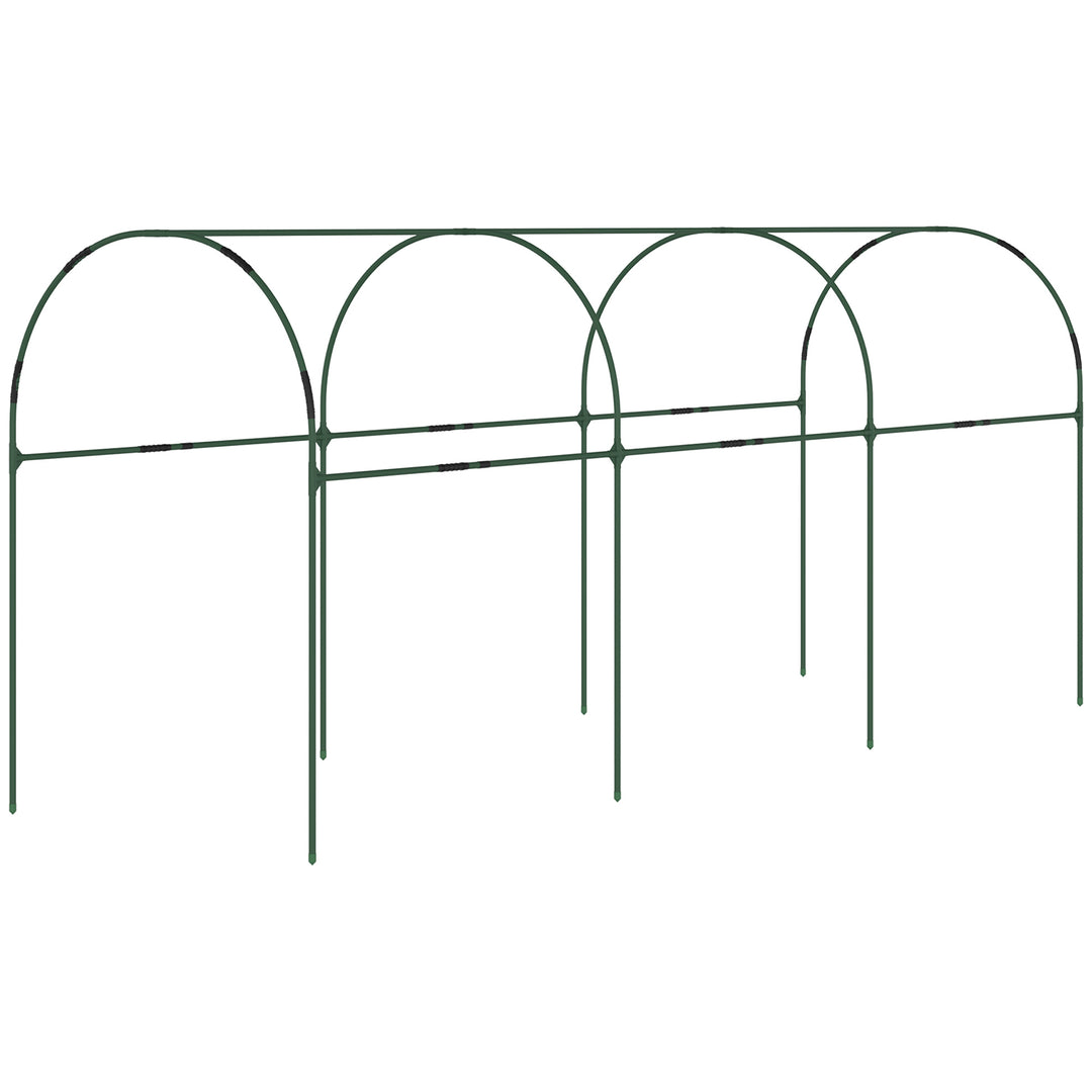 Outsunny Tunnel Tomato Greenhouse with 4 Hoops and Top Tap, Pointed Bottom and Guy Ropes, Clear