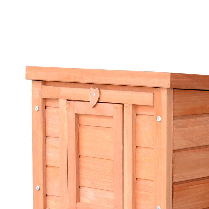 Wooden Rabbit Hutch Outdoor, Guinea Pig Hutch, Rabbit Hideaway, Cat House, Bunny Cage Small Animal House 51 x 42 x 43 cm, Natural