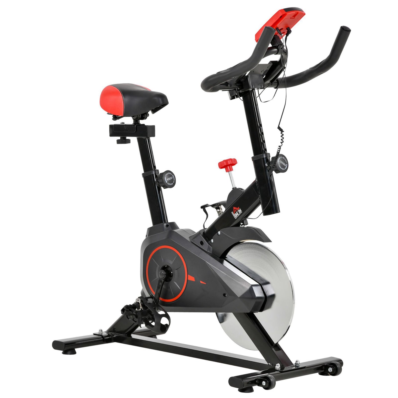 Indoor Upright Exercise Bike Machine, with Adjustable Seat, Resistance, Handlebar, LCD Display