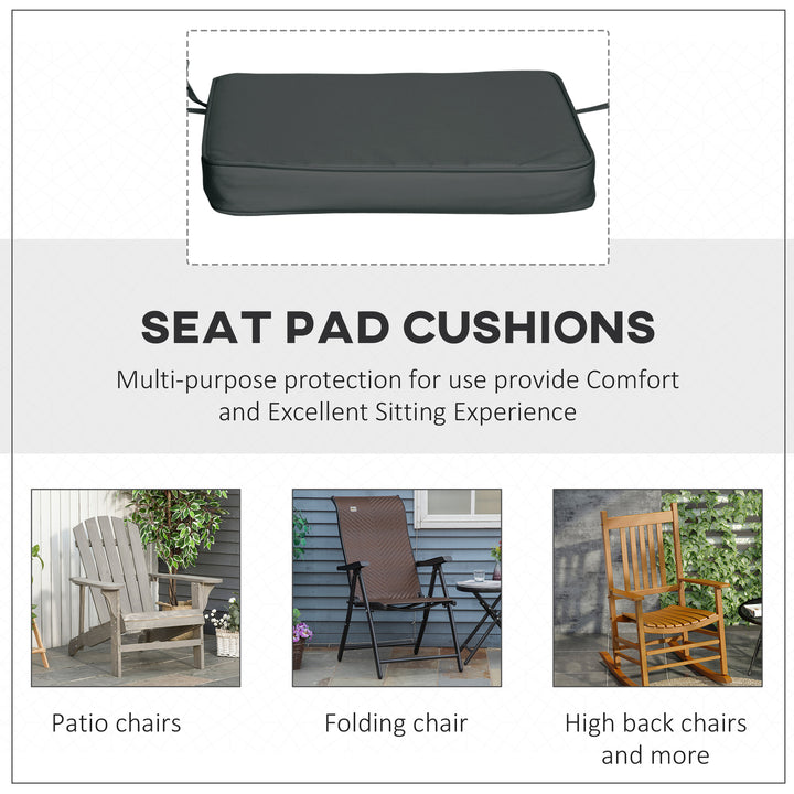 Outsunny Chair Cushions, Set of 6, Comfortable Seat Pads for Garden Chairs, 42Lx42Wx5T cm, Grey