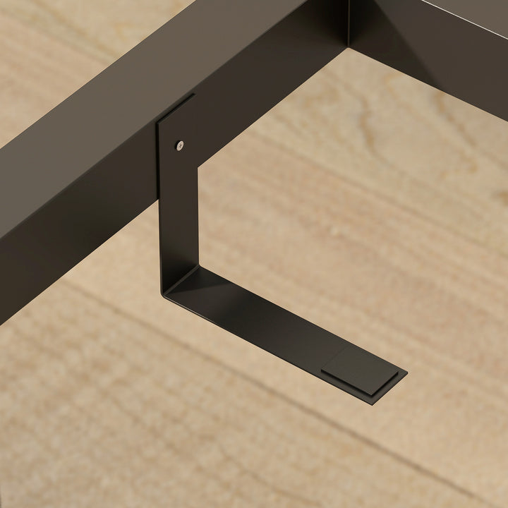 MCL Extendable Dining Table Rectangular Wood Effect Tabletop for 4-6 People with Steel Frame & Hidden Leaves for Kitchen, Dining Room, Living Room