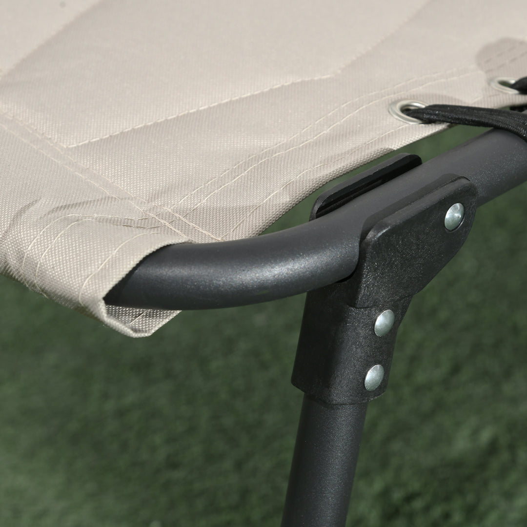 Set of Two Sun Loungers, with Five-Position Reclining Backs - Khaki