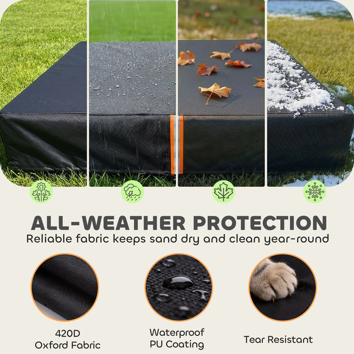 Sandbox Cover, Square Sandpit Cover Waterproof Dustproof UV Protection