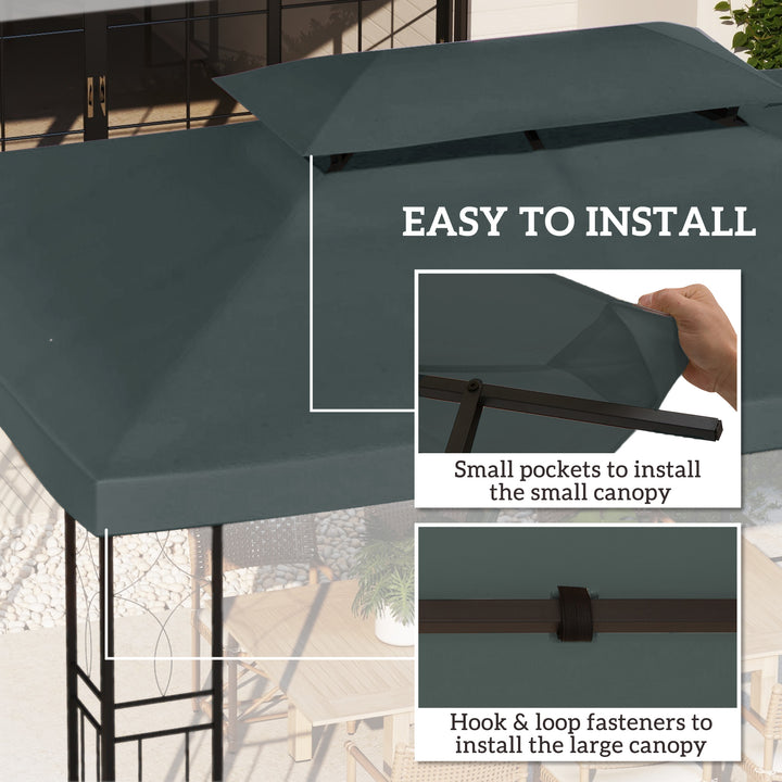 Gazebo Roof Replacement, for 3 x 4m Frames - Grey