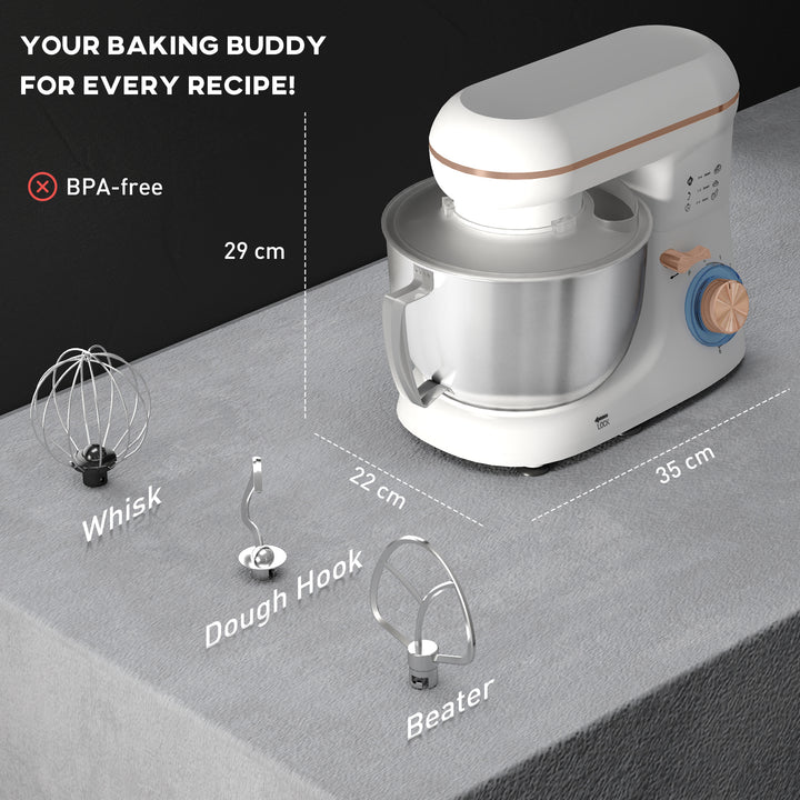 1300W Kitchen Stand Mixer, with Accessories - White