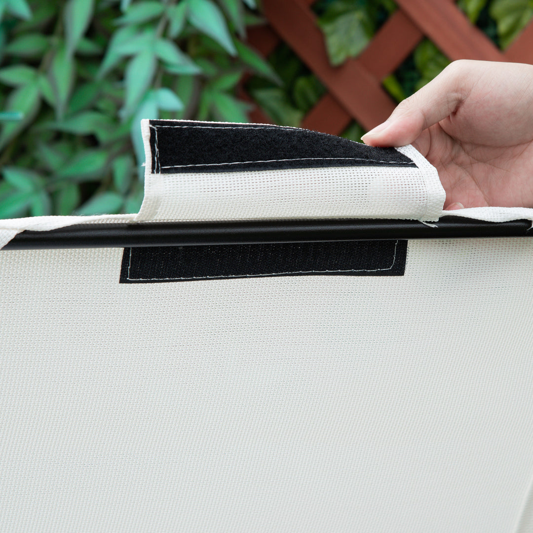 MCL Zero Gravity Garden Folding Patio Sun Lounger w/Cup Holder & Canopy Shade White