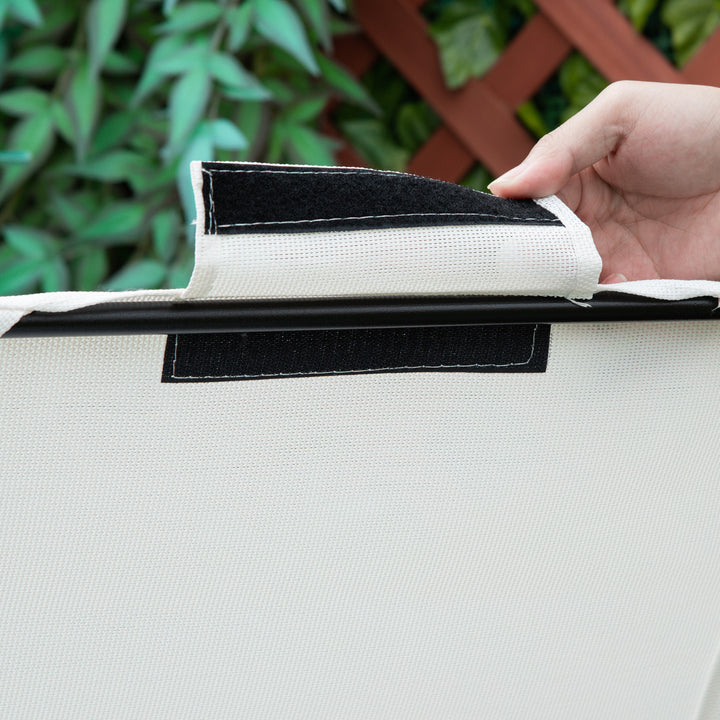 MCL Zero Gravity Garden Folding Patio Sun Lounger w/Cup Holder & Canopy Shade White