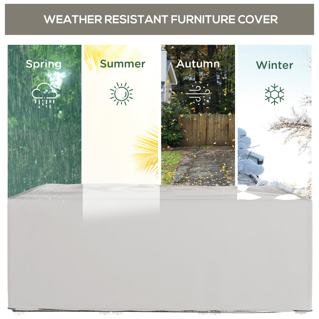 Outdoor Garden Furniture Cover Waterproof, Anti-UV 600D Heavy Duty Oxford Fabric Patio Furniture Cover for Rectangular Sofa Table Set, Grey, 210 x 140 x 80 cm