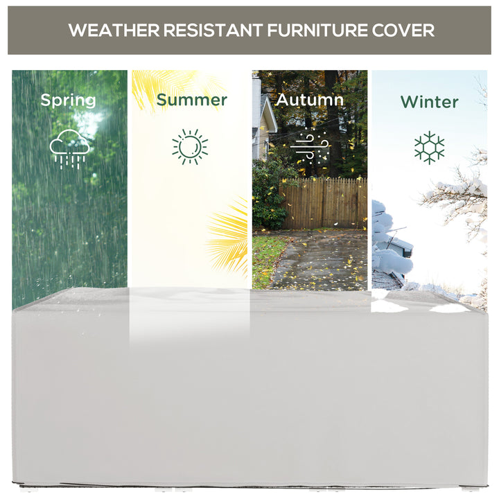 Outdoor Garden Furniture Cover Waterproof, Anti-UV 600D Heavy Duty Oxford Fabric Patio Furniture Cover for Rectangular Sofa Table Set, Grey, 210 x 140 x 80 cm