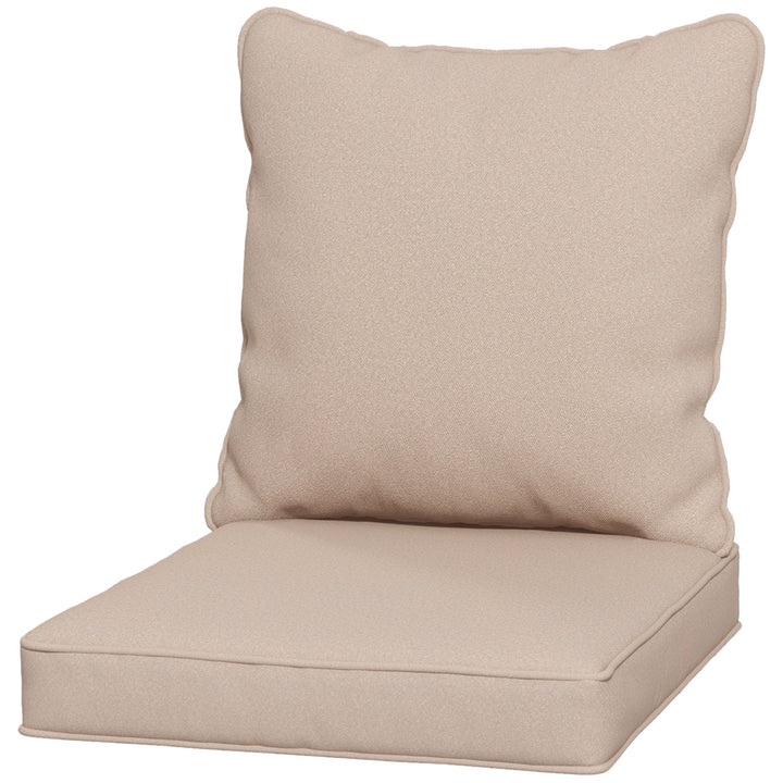 Outsunny Replacement Cushion Set for Patio Chair, Indoor Outdoor Back and Seat Pillow, Beige