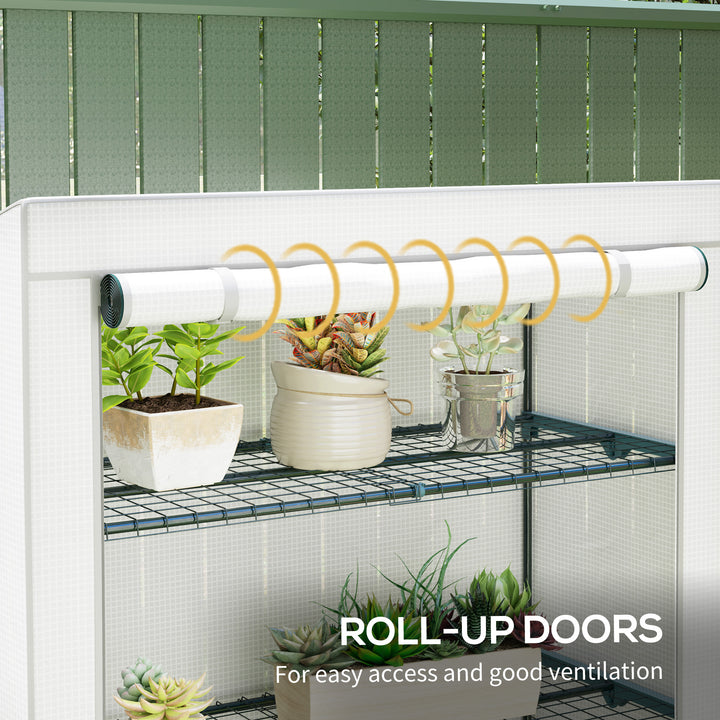 Four-Tier Mini Greenhouse - Grey/White