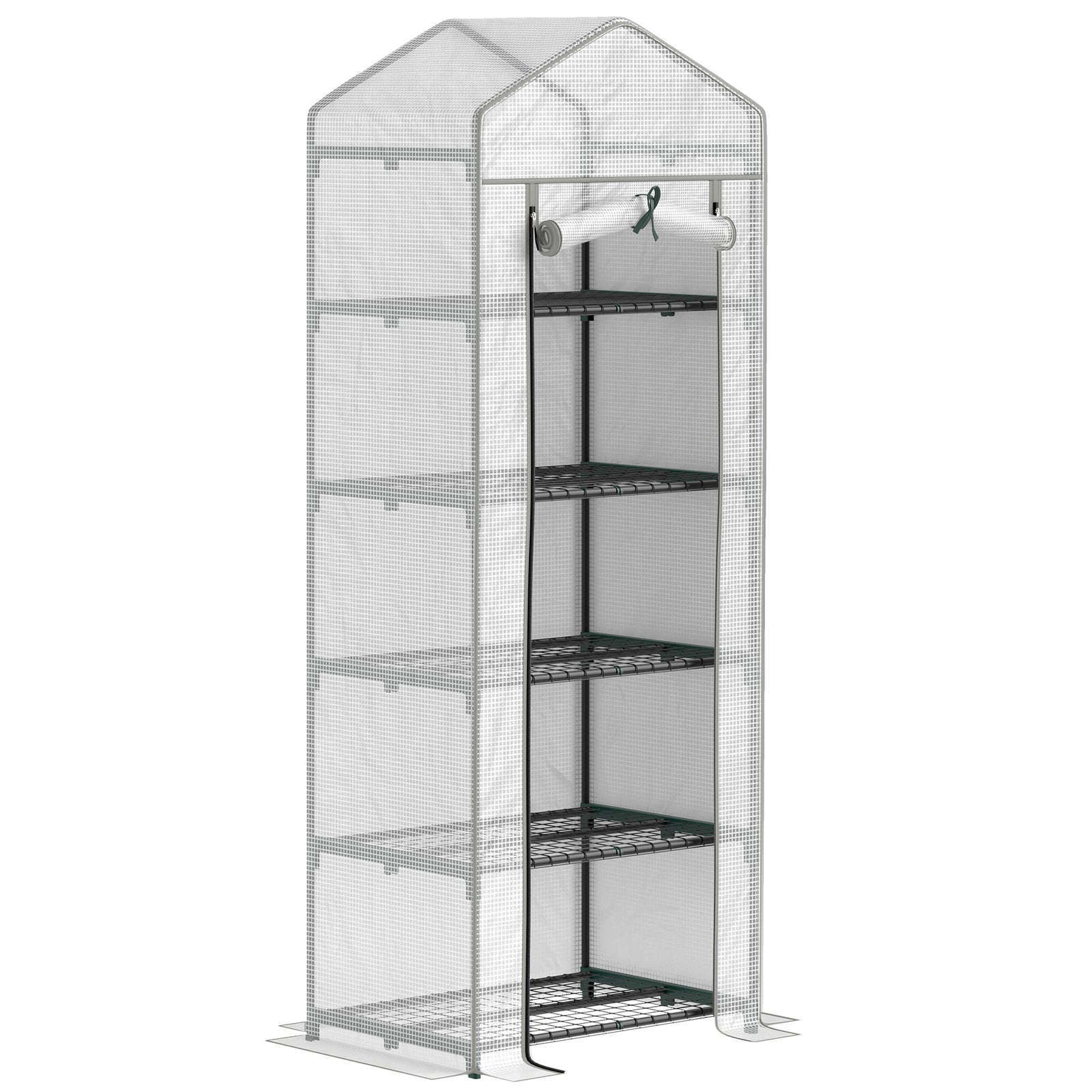 193cm Five Shelf Mini Greenhouse - White
