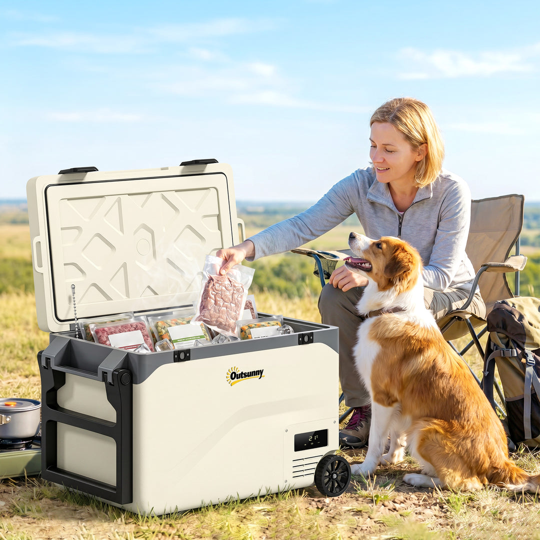 42.5L Compressor Car Fridge Freezer, Camping Refrigerator with App Con