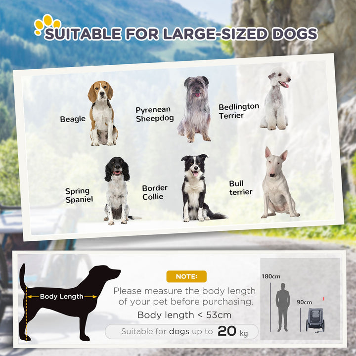 MCL Steel Dog Bike Trailer Pet Cart Carrier for Bicycle Kit Water Resistant with Hitch Coupler Travel Grey and Black