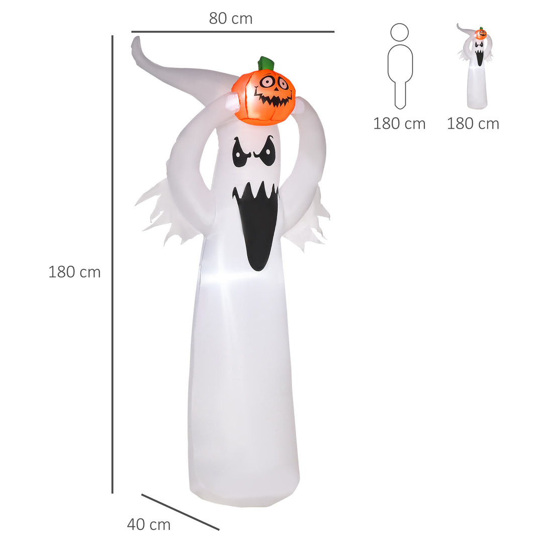 MCL 6FT 1.8m LED Halloween Inflatable Decoration Floating Ghost & Pumpkin Party Outdoors Yard Lawn