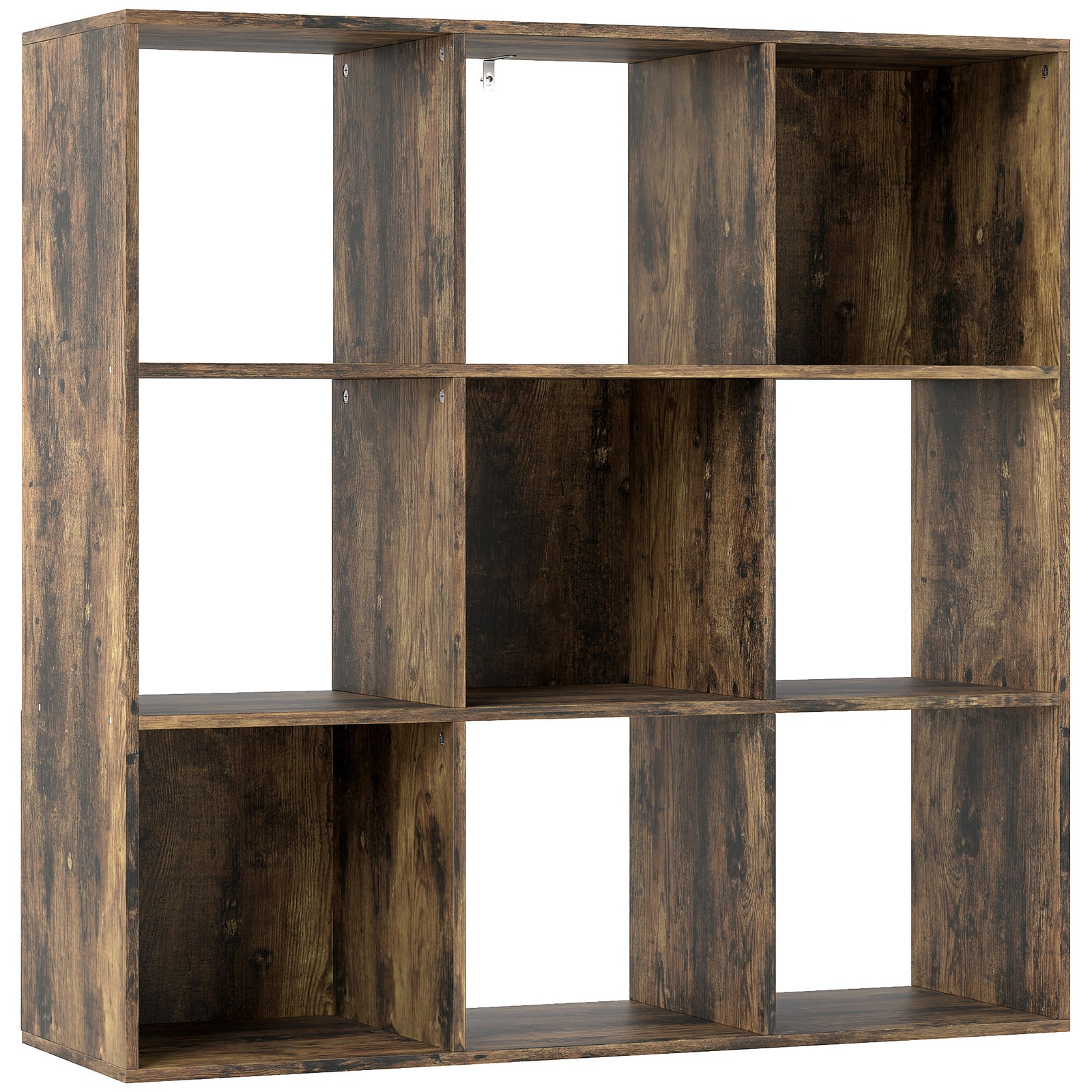 Nine-Cube Storage Shelf - Rustic Brown