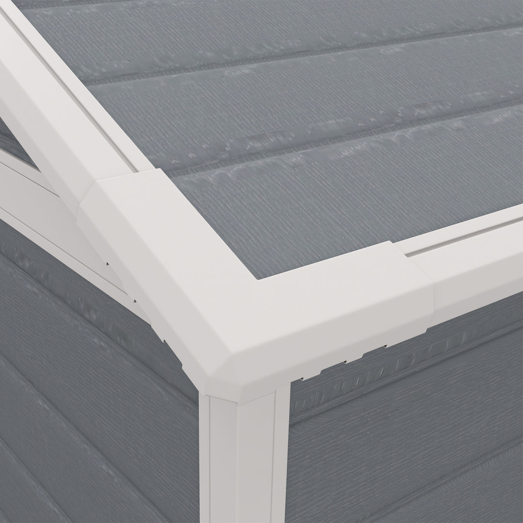 6'x4.5' Garden Storage Shed, Lockable Garden Shed with Double Doors, Window, Vent and Plastic Roof, Grey