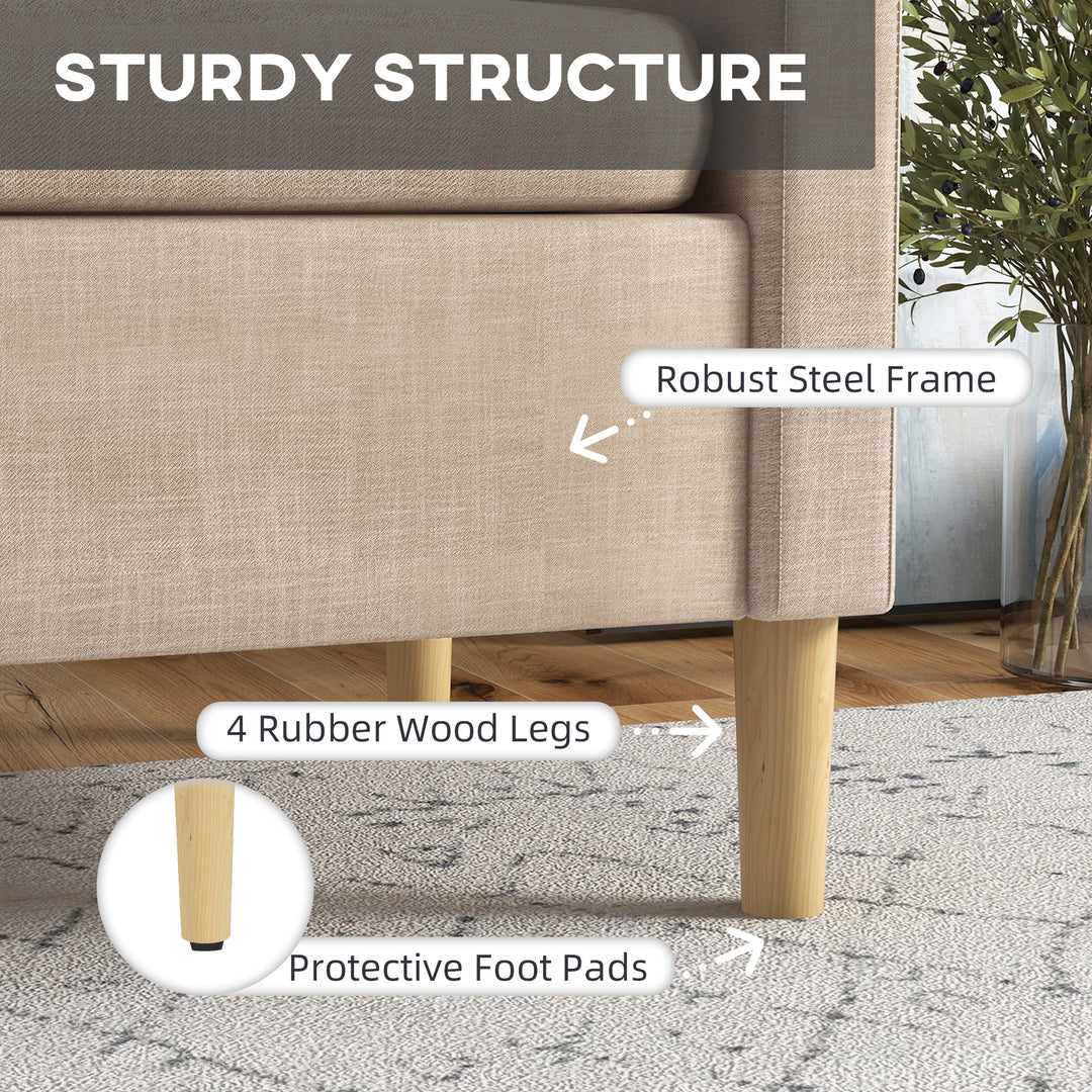 Modern Accent Chair, Comfy Fireside Chair, Upholstered Armchair for Living Room, Bedroom, Home Office, Beige